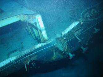 Buckle in ship's side immediately before forecastle port side